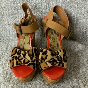 Sam Edelman Leopard Platform Wedge 6.5